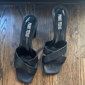 Paris Texas Black mules